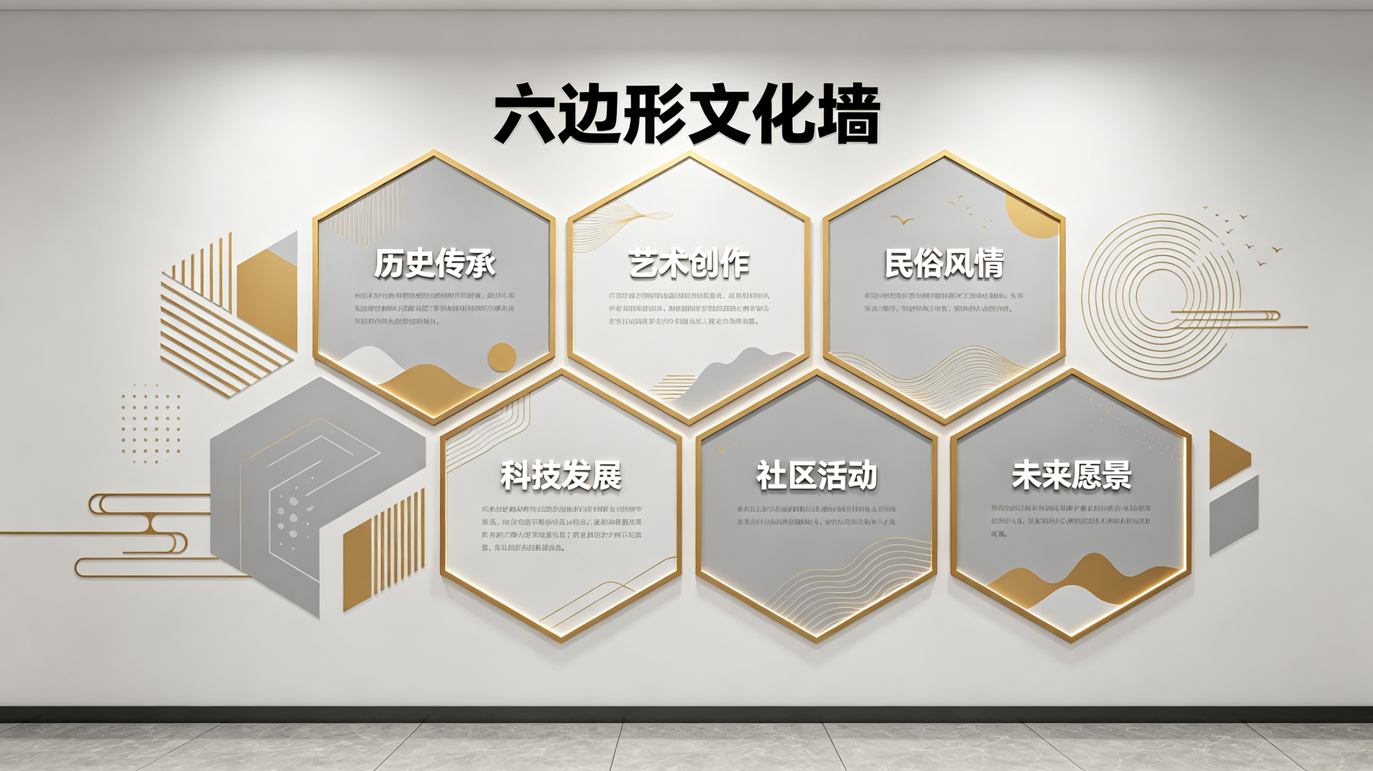 金寨企业文化墙 | 六边形信息美学